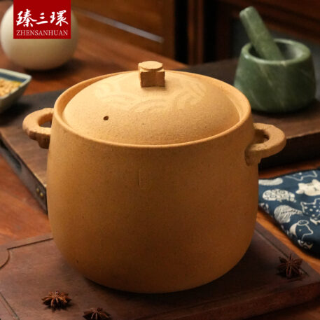 ZhenSanHuan Handmade Earthenware Clay Pot Casserole – 6L for big family