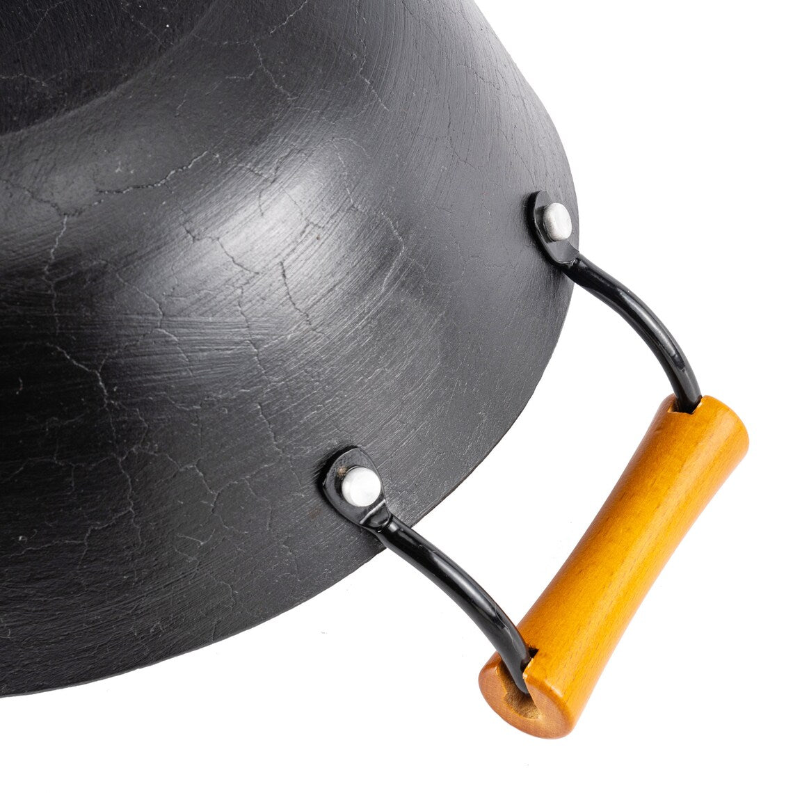 ZhangQiu ZhenSanHuan Handmade Flat Bottom Helmet Shape Cast Iron Wok/Pot