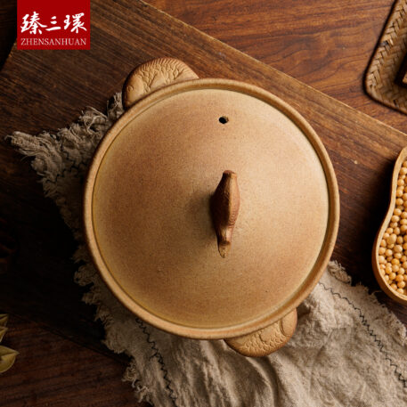 ZhenSanHuan Handmade Earthenware Clay Pot Casserole – 1.8L for 2–4 people