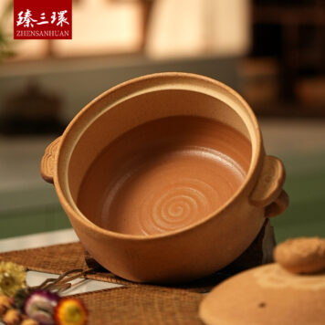 ZhenSanHuan Handmade Earthenware Clay Pot Casserole – 3L for 4-6 people