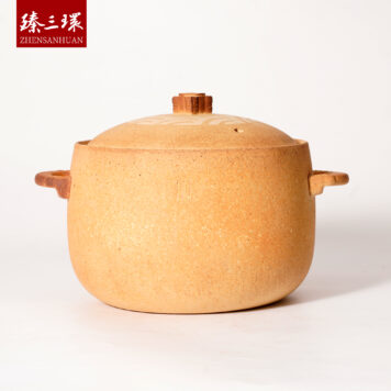 ZhenSanHuan Handmade Earthenware Clay Pot Casserole – 4L for 4-6 people