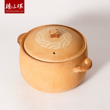 ZhenSanHuan Handmade Earthenware Clay Pot Casserole – 4L for 4-6 people