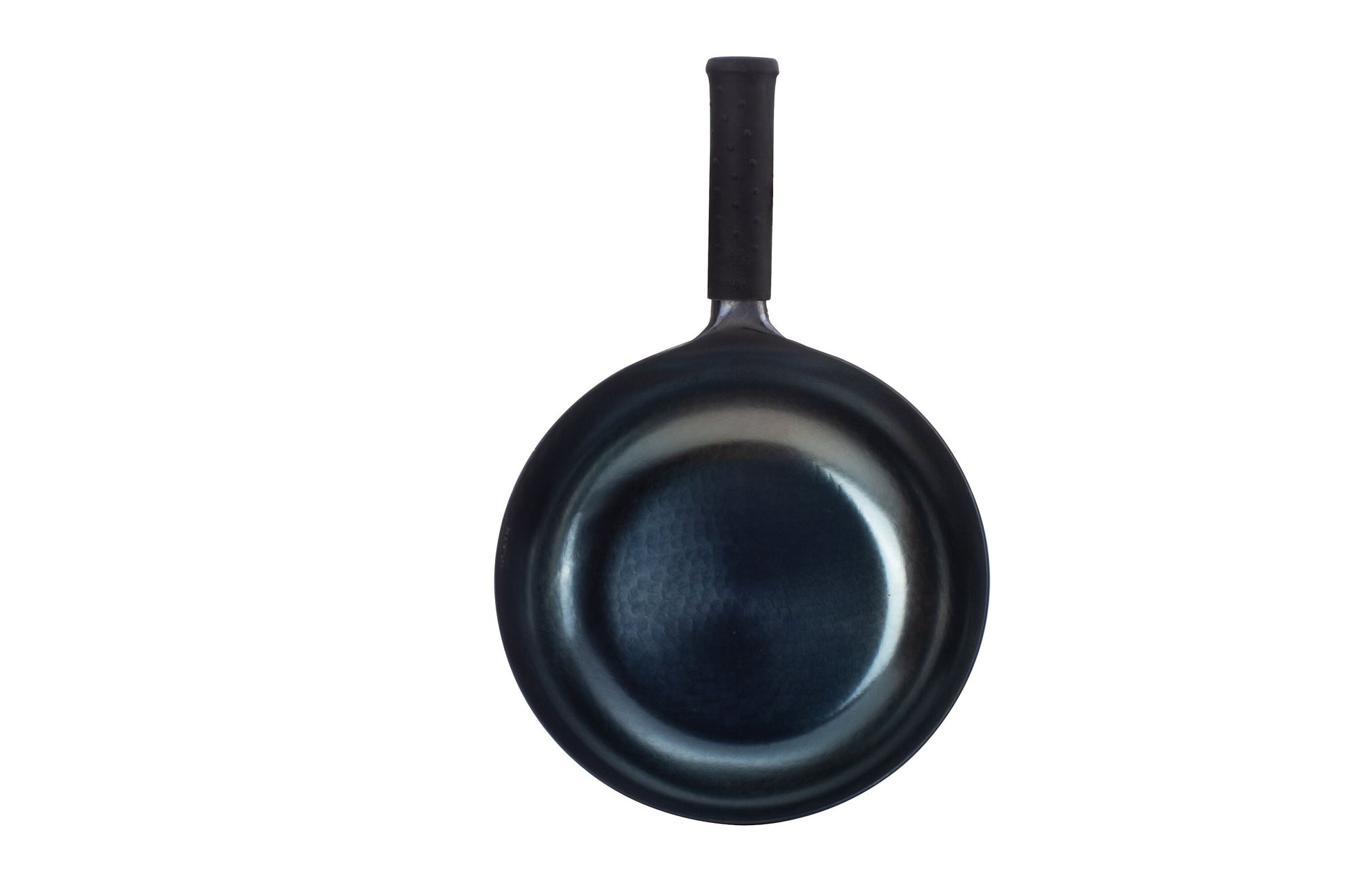 ZhangQiu ZhenSanHuan Chinese Hand hammered Flat Bottom Carbon Steel Wok For Small Family-iron-handle