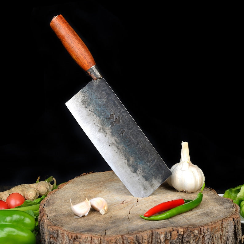 ZhenSanHuan Hand Hammered Forged Kitchen Knife Cleaver - For Deli, cheese and Flour-made Food
