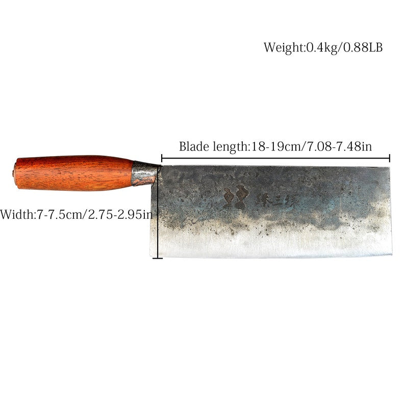 ZhenSanHuan Hand Hammered Forged Kitchen Knife Cleaver - For Deli, cheese and Flour-made Food