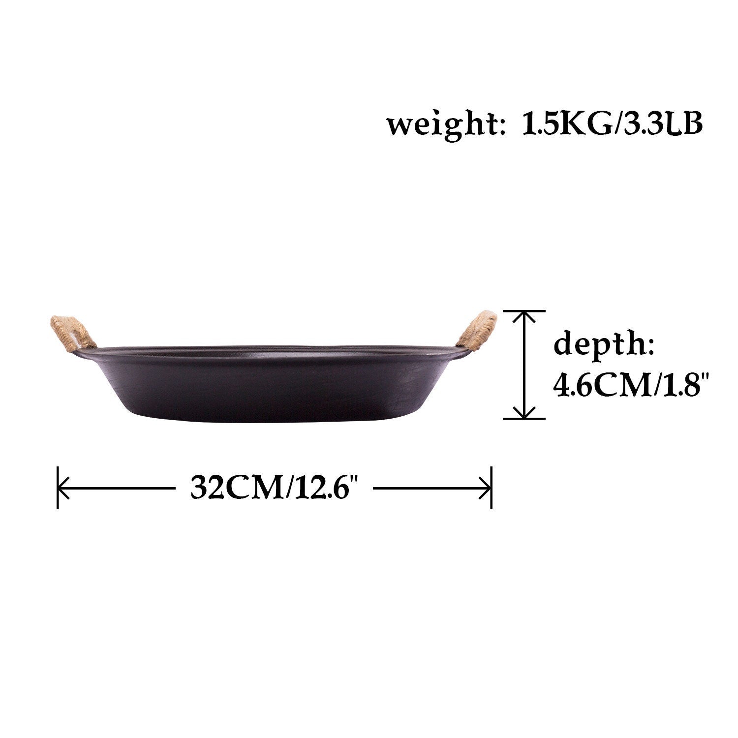 ZhenSanHuan Cast Iron Round Skillet/Frying Pan, Steak, pancake, dumplings